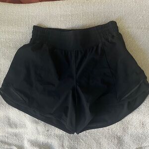 Lululemon Hotty Black Running Shorts size 6